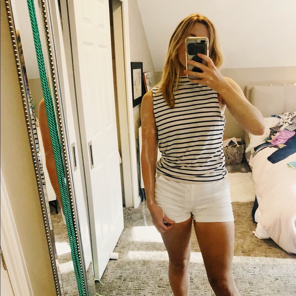 Abercrombie striped no sleeve sweater